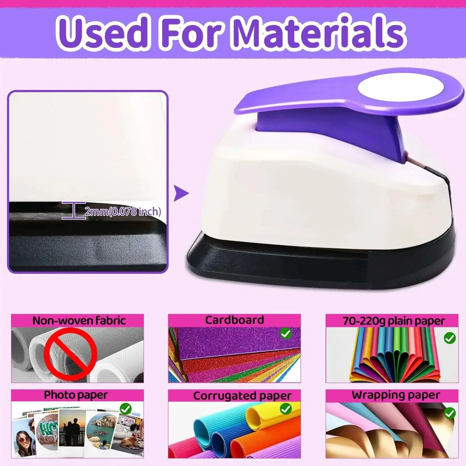 Dope Circle Hole Punch Kit For Scrapbooking And Card Making With Five Circle Sizes 2 Inch 1.5 Inch 1 Inch 5/8 Inch And 3/8 Inch Easy Spring Action Paper Punches For Clean Precise Cuts On Cards Albums Photos And DIY Projects - Image 4