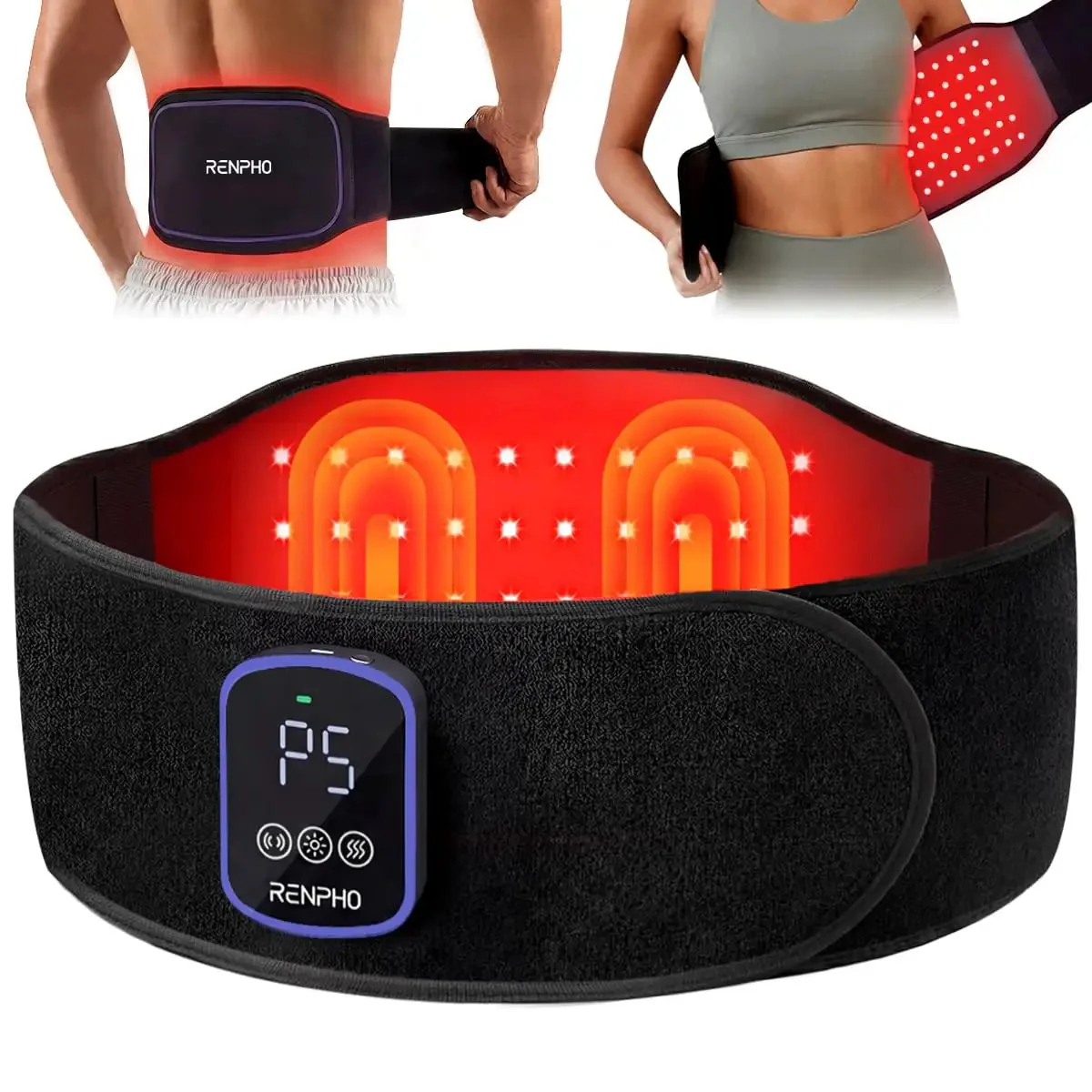 Dope Cordless Heating Pad For Back Pain With 3 In 1 Red Light Therapy Belt, Vibration And Timer, Sweatproof TPU Cover, Adjustable Strap For Waist And Shoulders, Heat And Light Therapy That Feels Like A Total Muscle Relief Game Changer, Gift For Moms