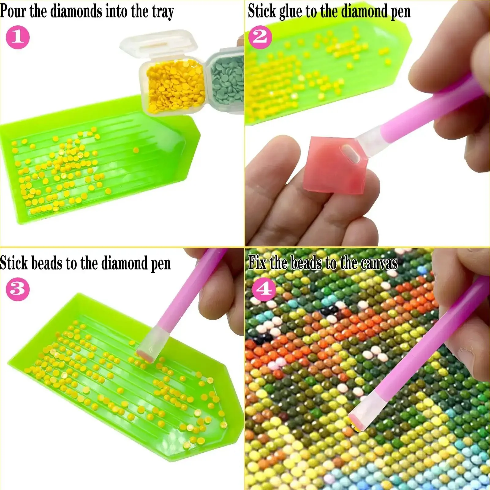 Dope Diamond Art Painting Tools Kit With 12 Trays, 22 Glue Clays, 5 Pens And DIY Accessories, Ultimate Diamond Art Supplies Set For Adults And Kids, Easy Starter Bundle For Creative Craft Projects - Image 5