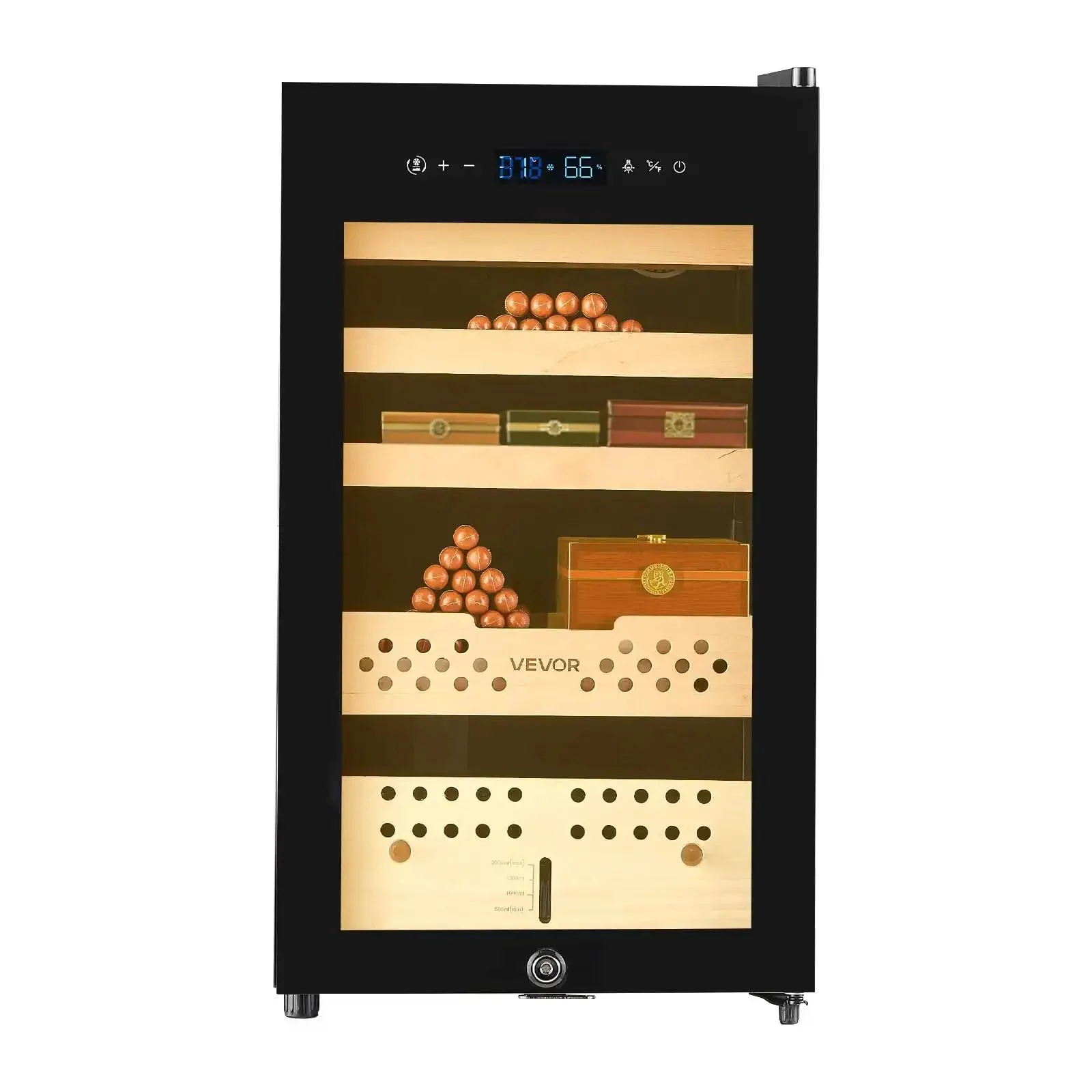 Dope Electric Cigar Humidor Cabinet With Compressor Cooling 70 Liter Capacity Holds 400 Cigars Keeps Humidity And Temperature Rock Solid Spanish Cedar Shelves And Drawers Four Layer For Home Use - Image 2