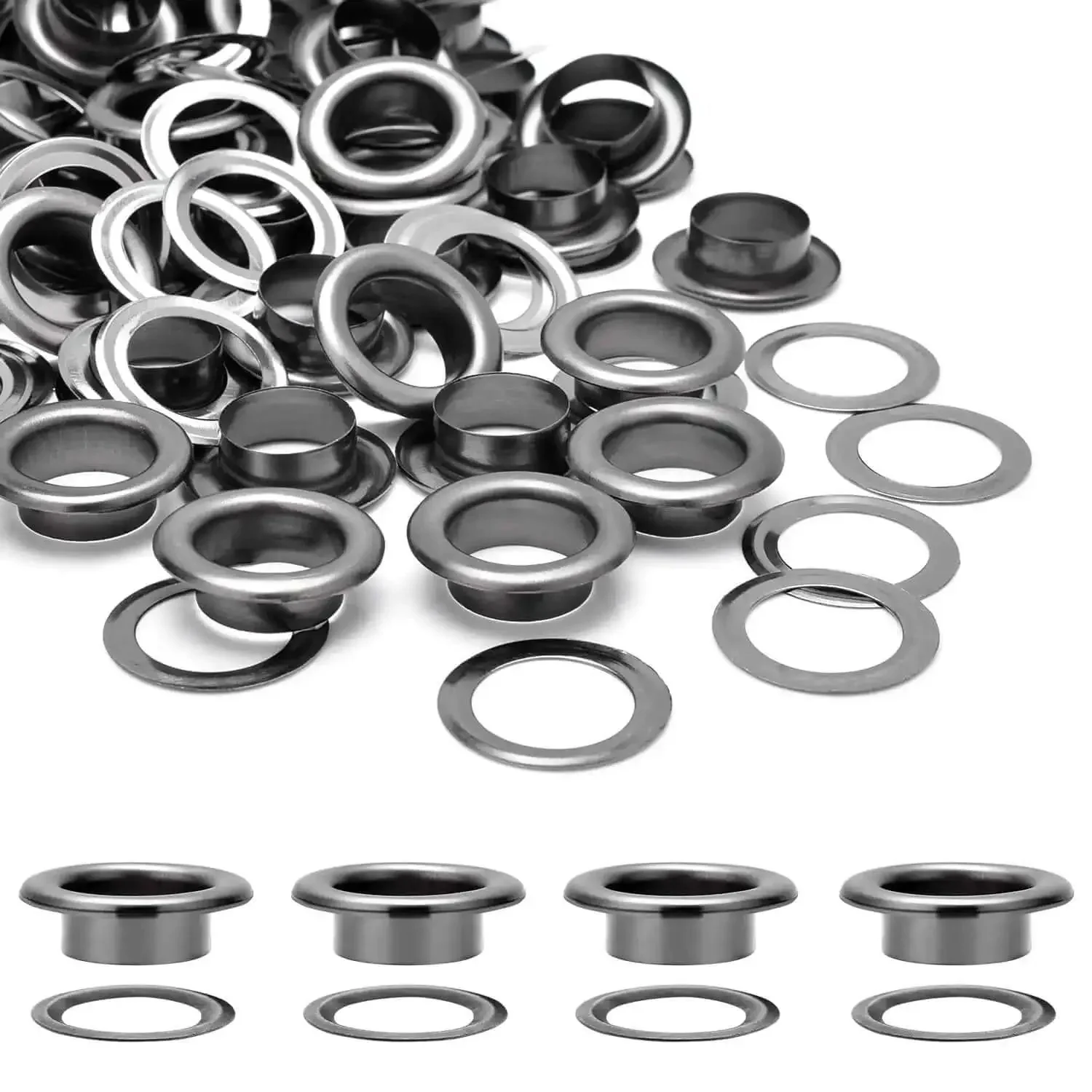 Dope Half Inch Eyelets And Grommet Kit With Washers 100 Sets Black Metal Grommets For Fabric Clothing Tarps Leather Bags Shoes Curtains Hats Tents Repairs And DIY Decor Projects Durable And Versatile For Everyday Use In Home DIY Workshops And Outdoor