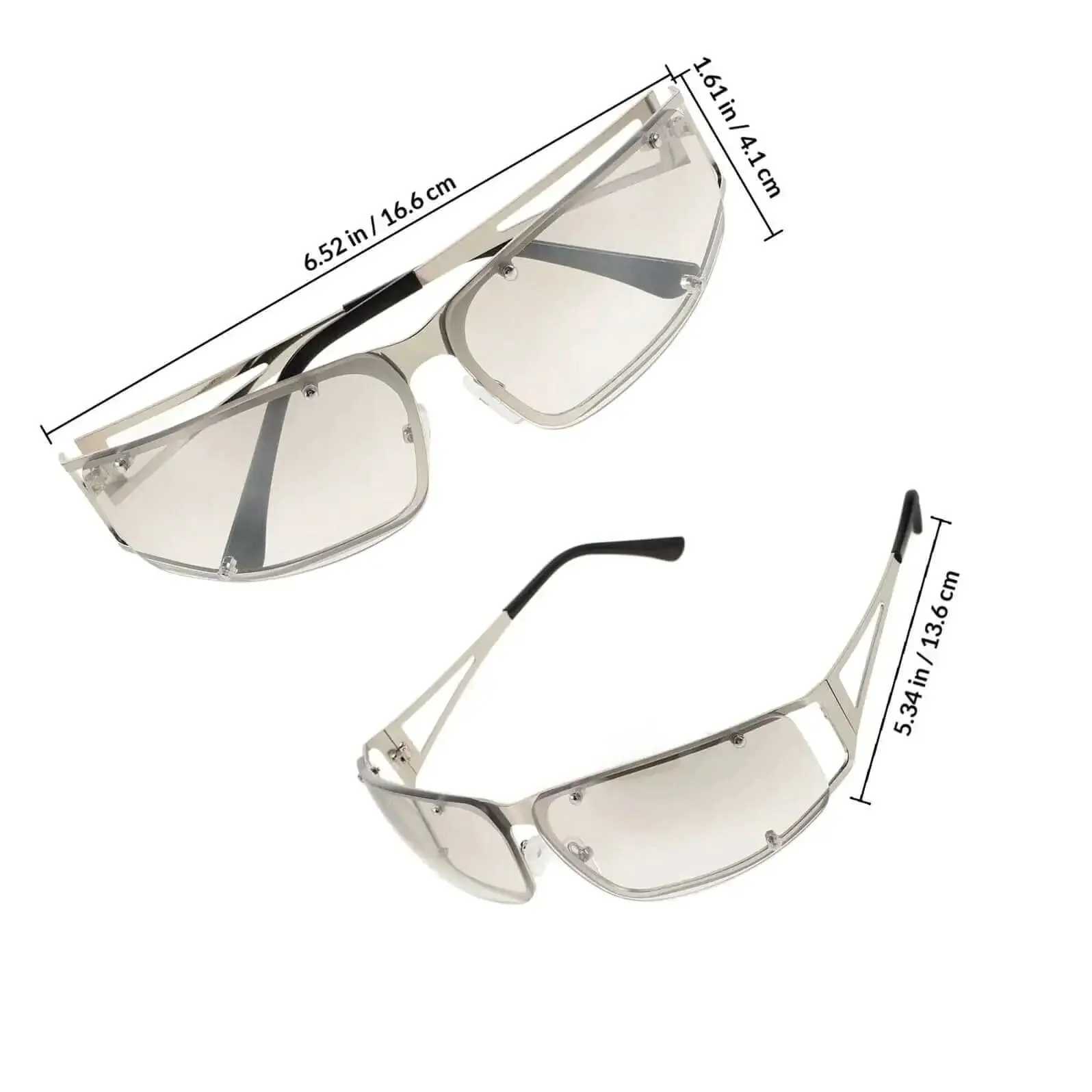 Dope Metal Frame Retro Sunglasses For Women With Hollow Design, Street Style Summer Outdoor Shades For Driving, Workout, Travel, And Selfies, UV400 Protection, Lightweight And Fashionable Eyewear - Image 9