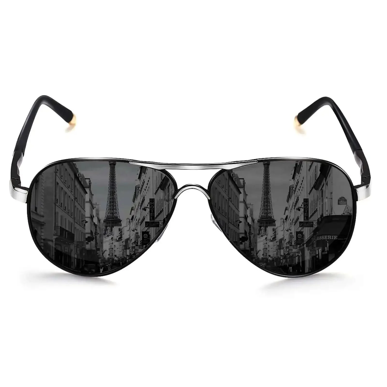 Dope Polarized Aviator Driving Sunglasses For Men And Women With Metal Frame Ultralight Silver And Black Gray Lenses UV400 Outdoor Eyewear With Glare Reducing Polarized Lenses For Clear Vision In Bright Sunlight