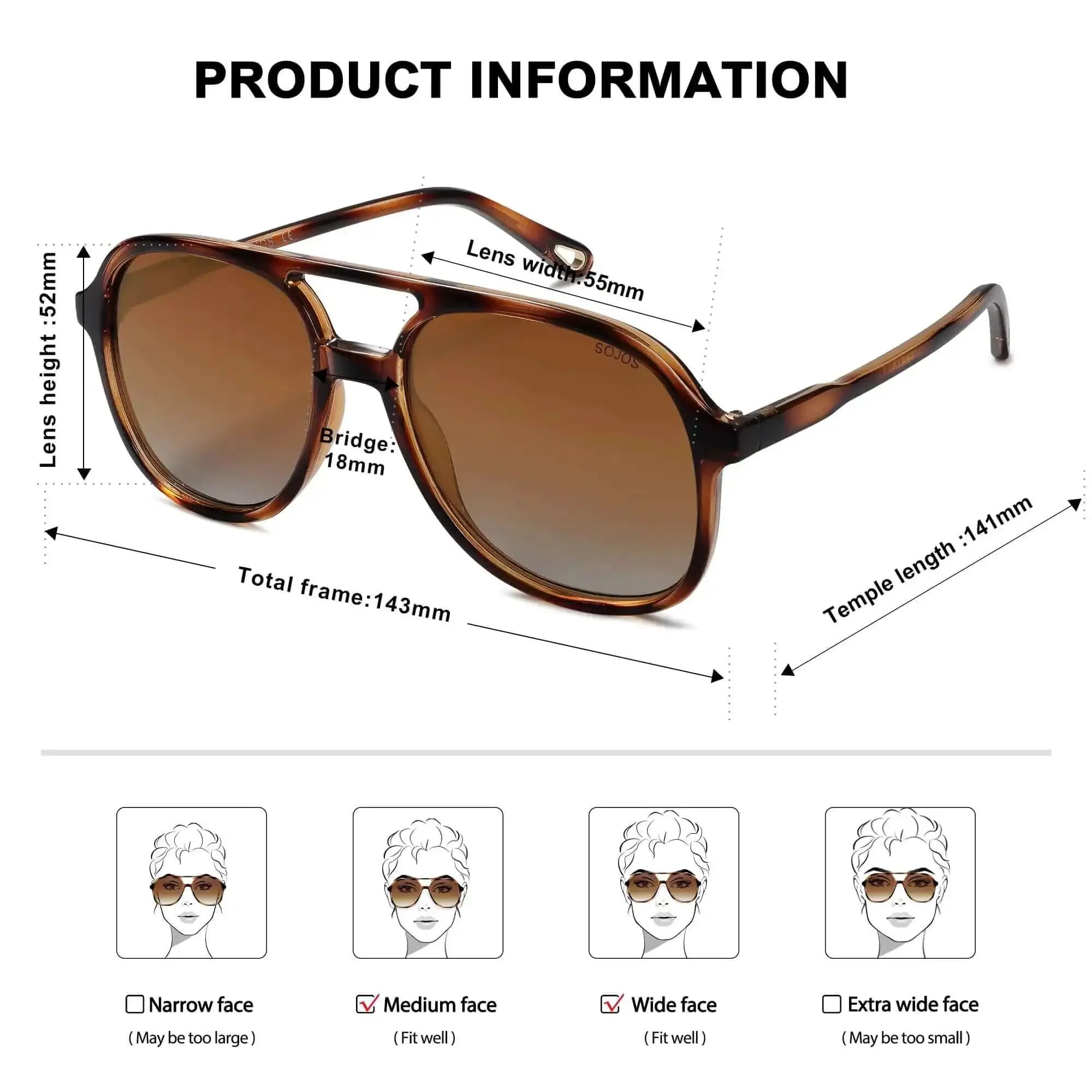 Dope Retro Polarized Aviator Sunglasses For Men And Women Classic 70s 80s Vintage Square Aviators Amber Brown Tortoise Frames SJ2174 UV400 TAC Polarized Lenses For Crisp Shaded Vision - Image 2