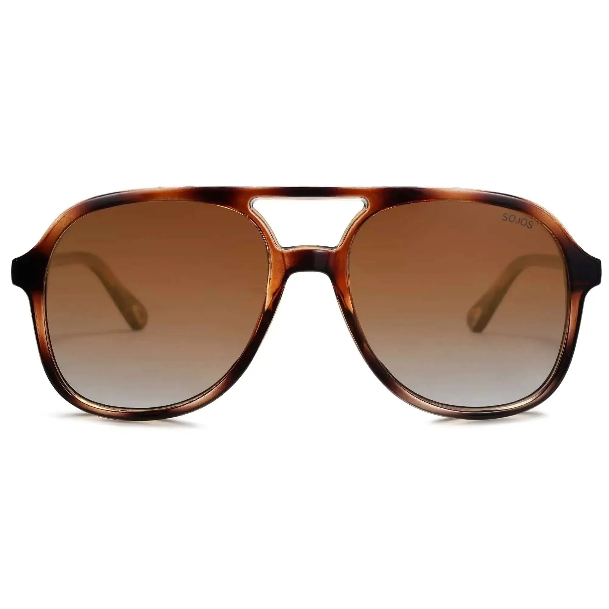 Dope Retro Polarized Aviator Sunglasses For Men And Women Classic 70s 80s Vintage Square Aviators Amber Brown Tortoise Frames SJ2174 UV400 TAC Polarized Lenses For Crisp Shaded Vision - Image 5