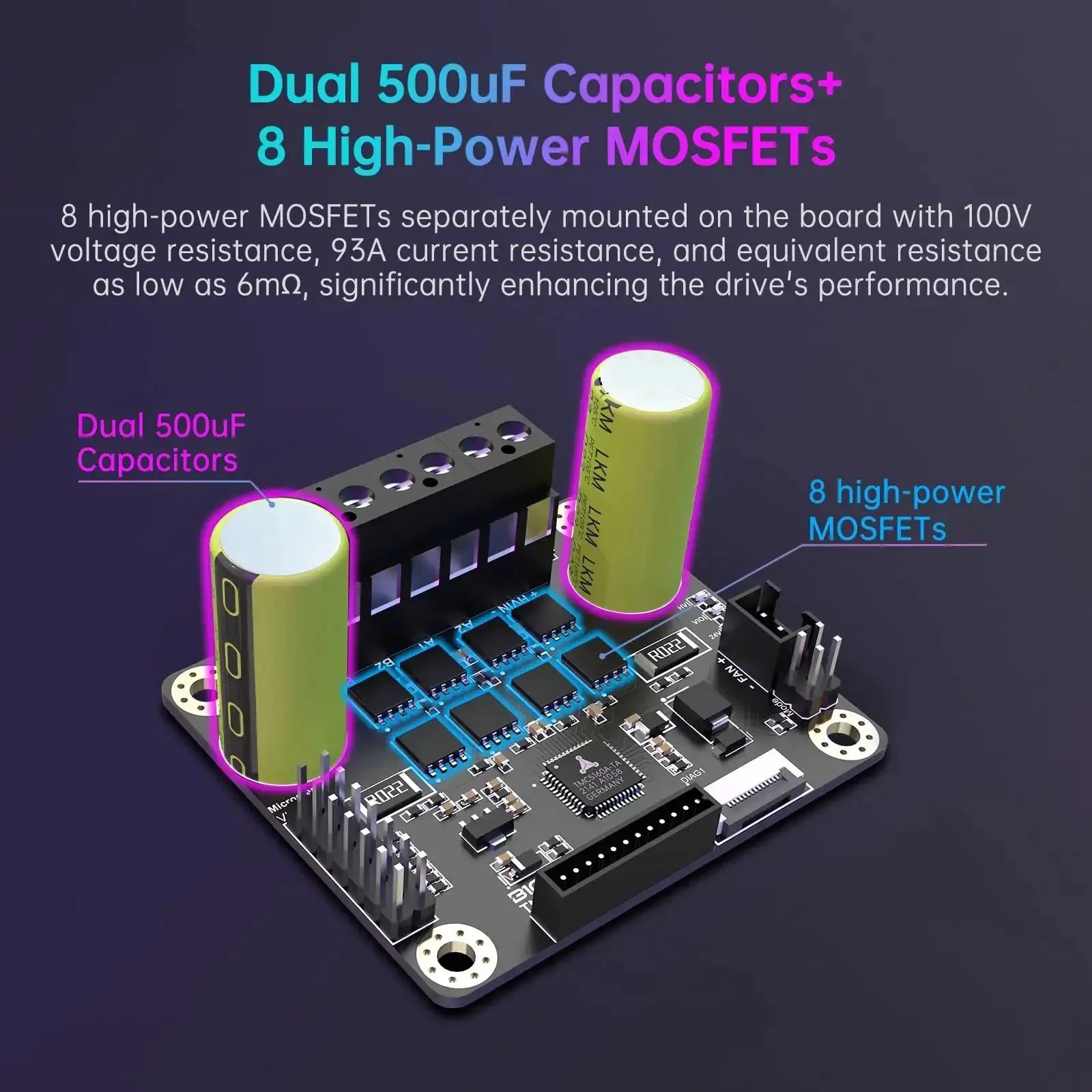 Dope TMC5160T Plus Stepper Motor Driver V1.0 With 8 MOSFETs 60V 10.6A IRMS Silent SPI For Marlin Klipper RRF Firmware In 3D Printers Manta M8P Octopus Pro Control Board Without Case - Image 7