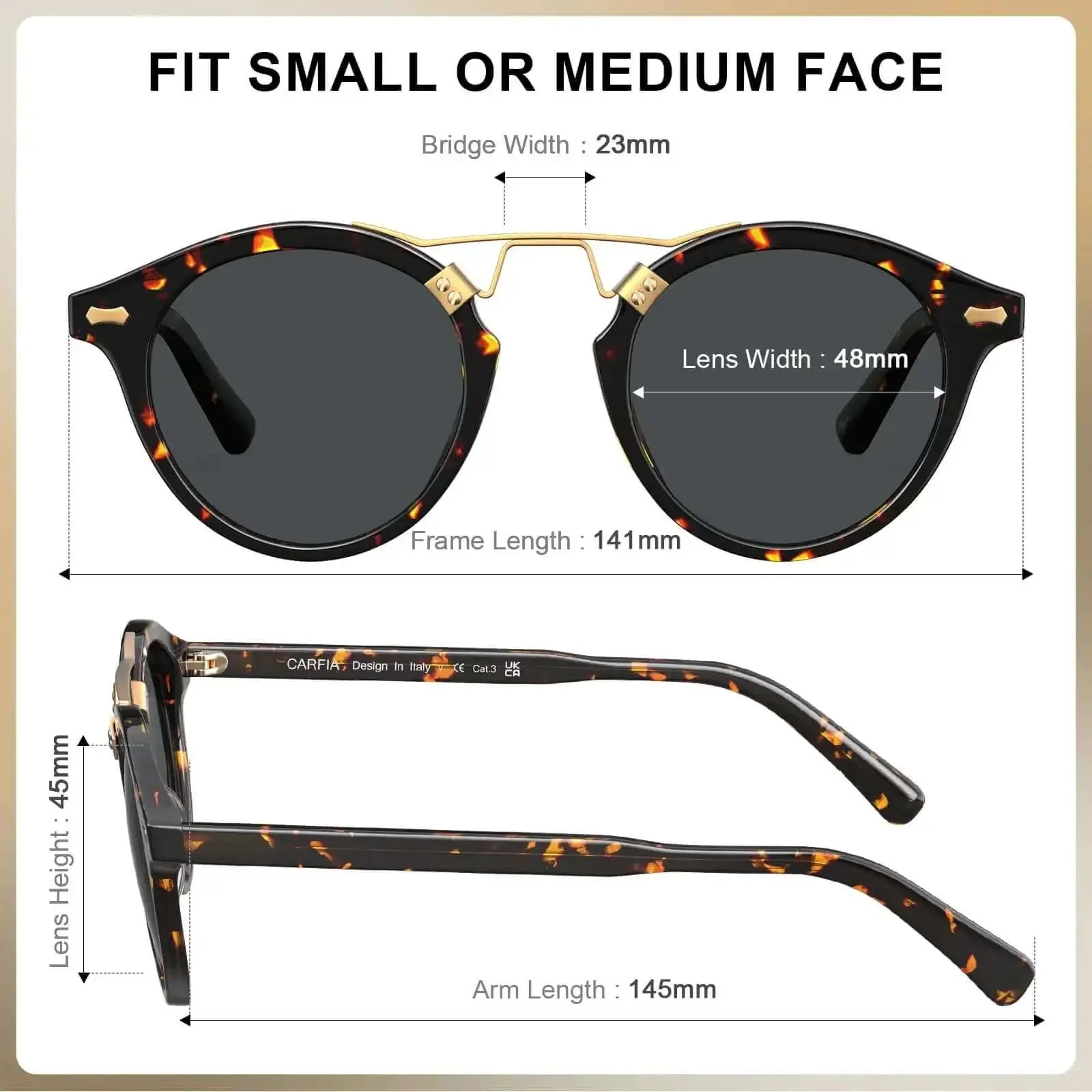Double Bridge Round Polarized Sunglasses For Men With UV Protection Retro Tortoise Eyewear Nickel Free Metal Brow Design Classic Dope Sunnies For Everyday Wear And All Day Comfort - Image 5