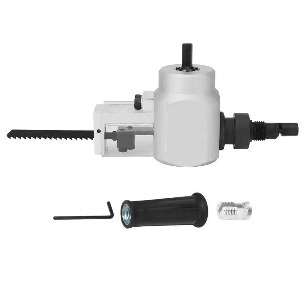 Double Head Metal Cutter Nibbler Drill Attachment For Metal Sheets Wood And Plastics Portable Electric Sheet Cutter With Wrench Quick Cut Durable Versatile Tool For Car Repair Metal Fabrication And Do It Yourself Projects