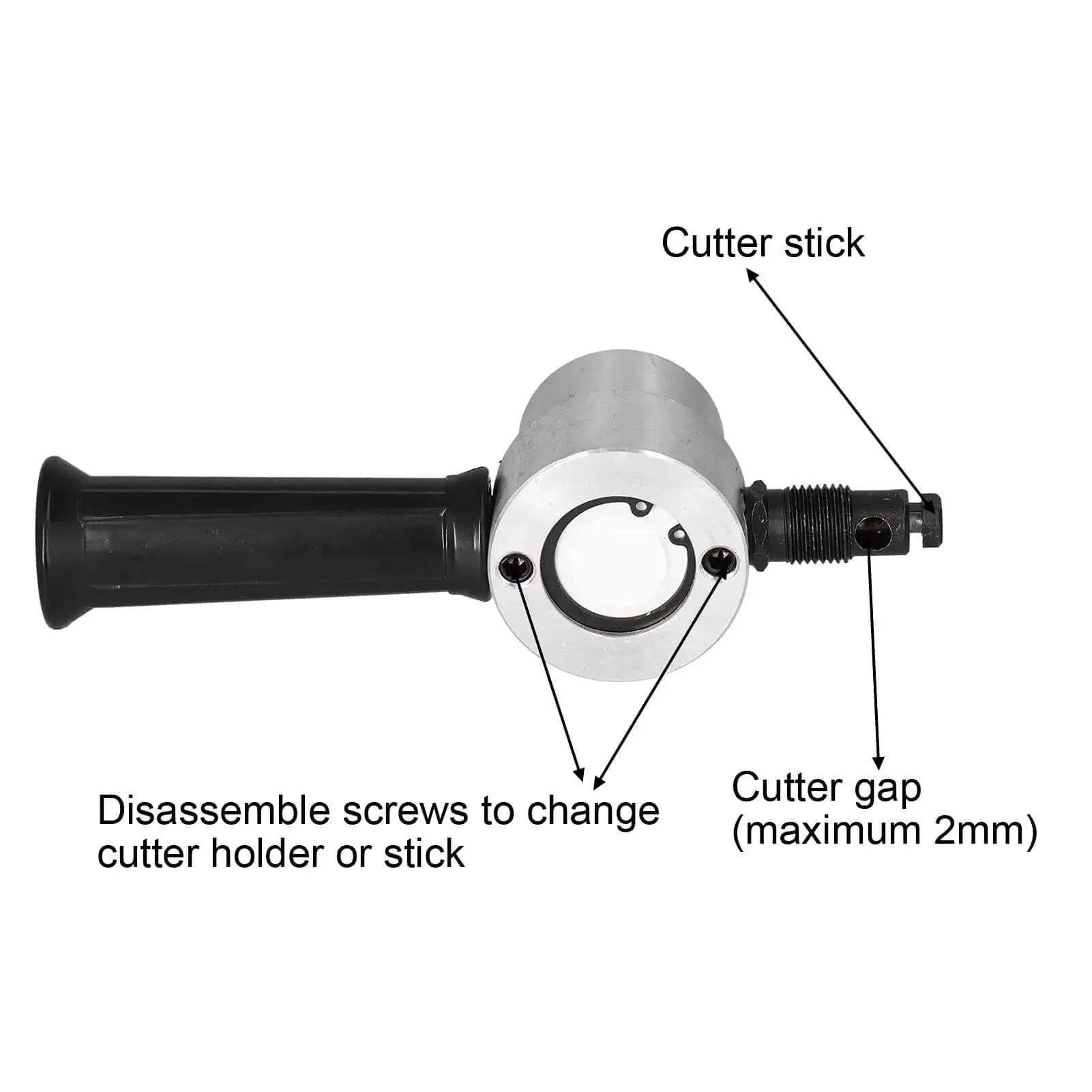 Double Head Metal Cutter Nibbler Drill Attachment With Pro Grade High Speed Steel Blades For Cutting Thin Metal Like Iron Stainless Steel Copper Aluminum Plastic And Fiberboard Delivers Smooth Curves Irregular Lines And Precise Cuts - Image 2