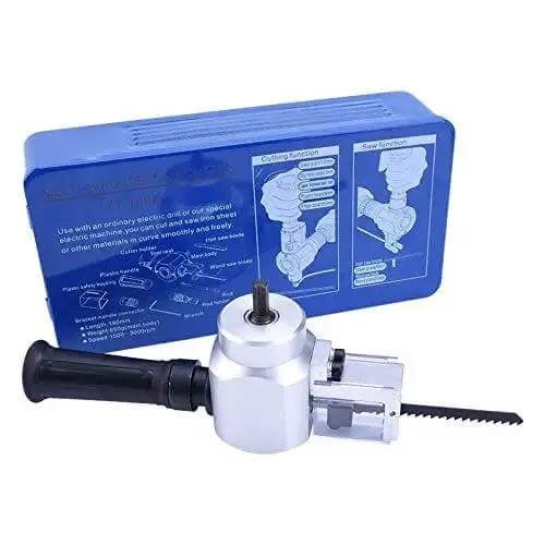 Double Head Metal Cutting Nibbler Saw With Case Sheet Metal Cutting Tool For Iron And Stainless Steel Cuts 1.6mm Iron 1.2mm Stainless Wood Plastic And Plywood Up To 20mm Fits 10mm Drills Great For DIY Projects - Image 4