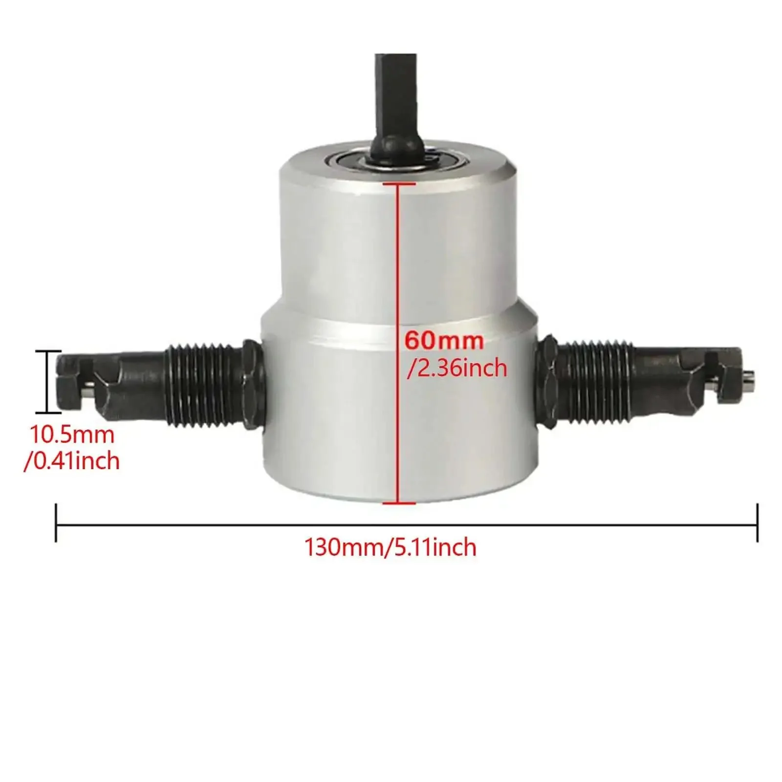 Double Head Metal Nibbler Cutter For Drill With 360 Degree Rotating Cutting Tool For Sheet Metal And Metal Plates, Heavy Duty Construction, Quick Cutter Holder Replacement, Easy Setup And Smooth Clean Cuts - Image 3