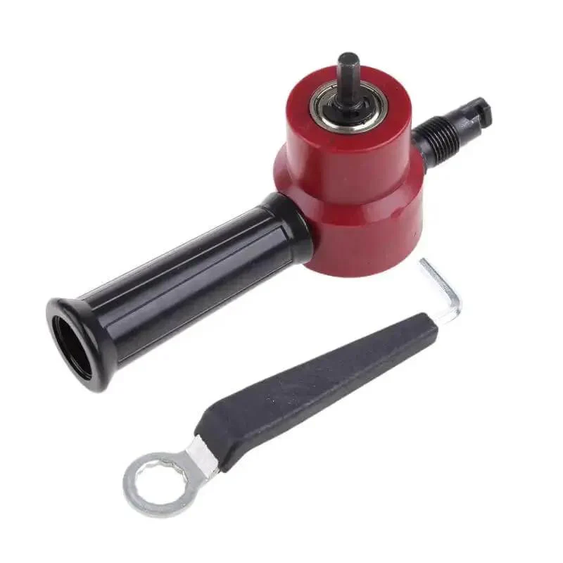 Double Head Metal Nibbler Cutter Saw Attachment For Drill Pro Grade Heavy Duty Metal Sheet Cutting Tool Red Color Easy Quick Cut Power Drill Accessory For Sheet Metal Durable And Versatile