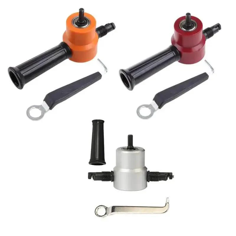 Double Head Metal Nibbler Cutter Saw Attachment For Drill Pro Grade Heavy Duty Metal Sheet Cutting Tool Red Color Easy Quick Cut Power Drill Accessory For Sheet Metal Durable And Versatile - Image 3