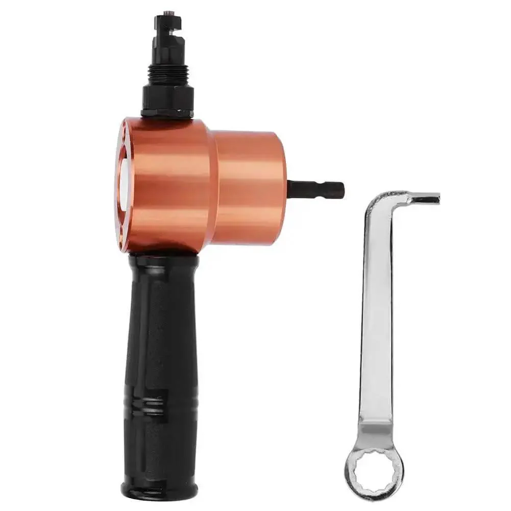 Double Head Metal Nibbler Drill Attachment For Sheet Metal Dual Head Nibbler Tool For Auto Body Repair HVAC Ducts And Fabrication Pro Grade Power Drill Compatible Cuts Aluminum And Stainless Steel Smoothly Speed 1500 3000 RPM