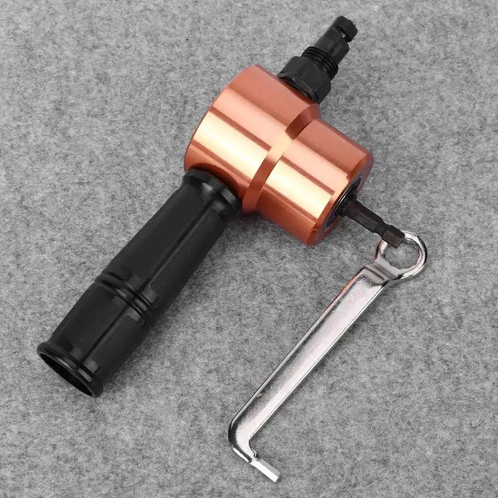 Double Head Metal Nibbler Drill Attachment For Sheet Metal Dual Head Nibbler Tool For Auto Body Repair HVAC Ducts And Fabrication Pro Grade Power Drill Compatible Cuts Aluminum And Stainless Steel Smoothly Speed 1500 3000 RPM - Image 2