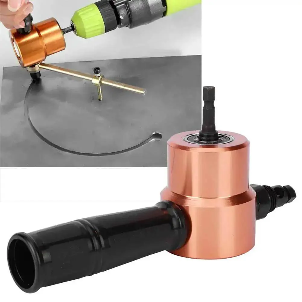 Double Head Metal Nibbler Drill Attachment For Sheet Metal Dual Head Nibbler Tool For Auto Body Repair HVAC Ducts And Fabrication Pro Grade Power Drill Compatible Cuts Aluminum And Stainless Steel Smoothly Speed 1500 3000 RPM - Image 7