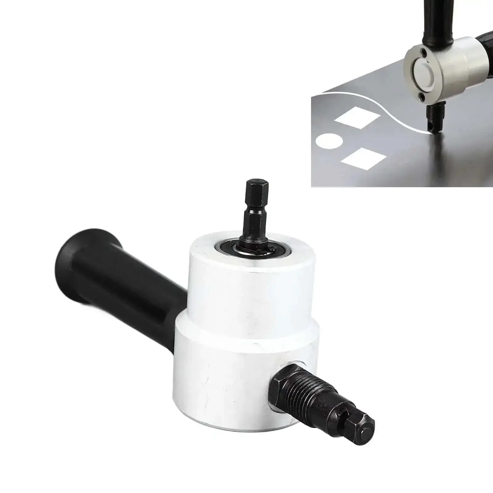 Double Head Metal Sheet Cutter Attachment For Drill Pro Grade 360 Degree Adjustable Nibbler Tool Cuts Iron Stainless Steel Copper Aluminum Plate No Burr Smooth Finish Durable Alloy - Image 6