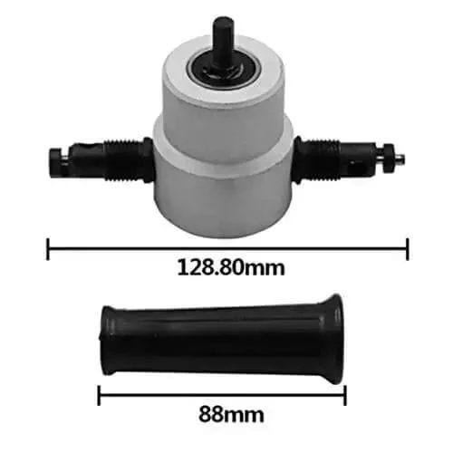 Double Head Nibbler Cutter For Sheet Metal Cuts Curved Saw Cutter Drill Attachment For Electric Or Air Drill DIY Friendly Portable Metal Cutting Tool Drill Accessory For Clean Precise Nibbler Cuts - Image 2