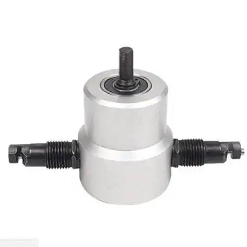Double Head Nibbler Cutter For Sheet Metal Cuts Curved Saw Cutter Drill Attachment For Electric Or Air Drill DIY Friendly Portable Metal Cutting Tool Drill Accessory For Clean Precise Nibbler Cuts - Image 3