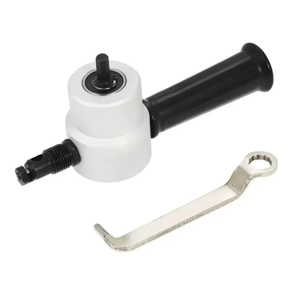Double Head Nibbler For Metal Cutting, 360 Degree Adjustable Sheet Metal Cutter, Drill Attachment, Curved And Straight Cutting, Ergonomic Handle, Compact And Efficient Power Tool Accessory