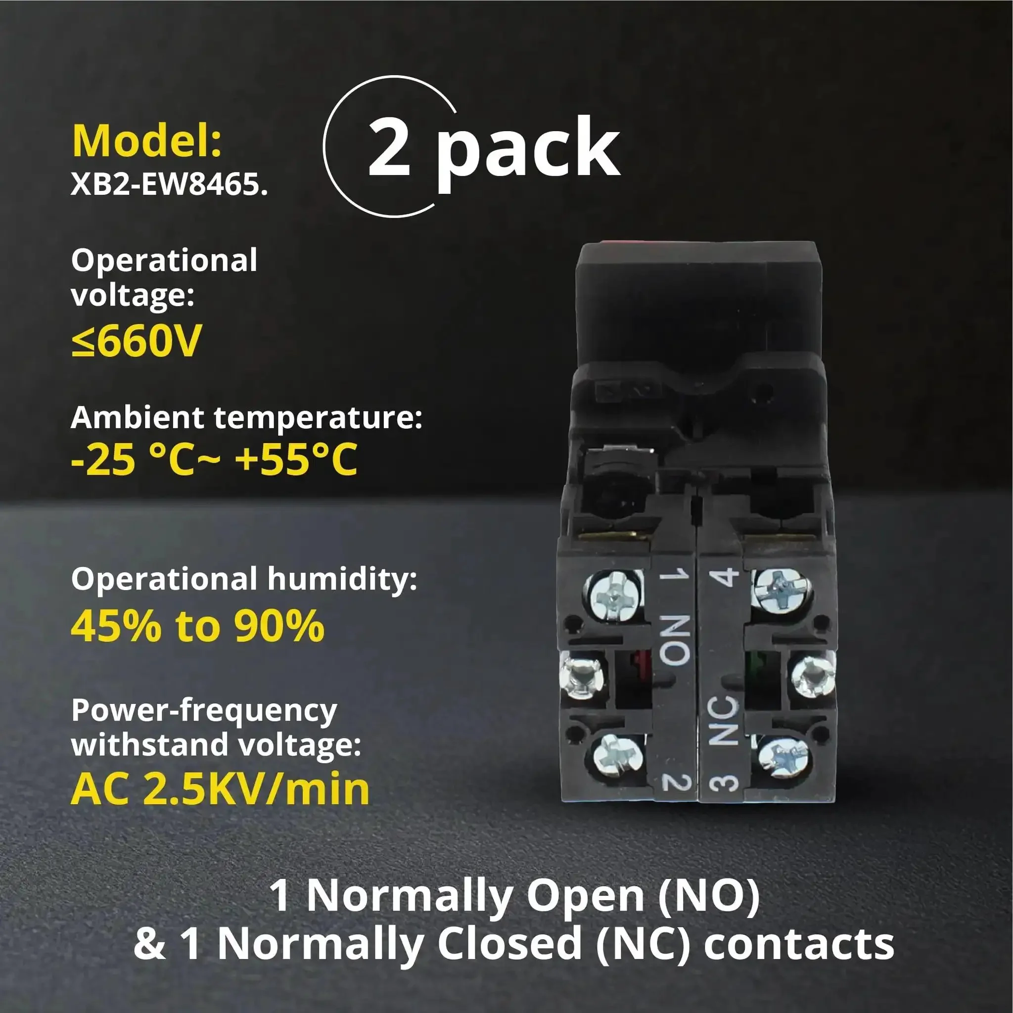 Double Head Push Button With Signal Lamp On Off Start Stop Switch For Home And Industrial Gear And Mount Panels In Operating Rooms And Distribution Boxes 2 Pack - Image 7