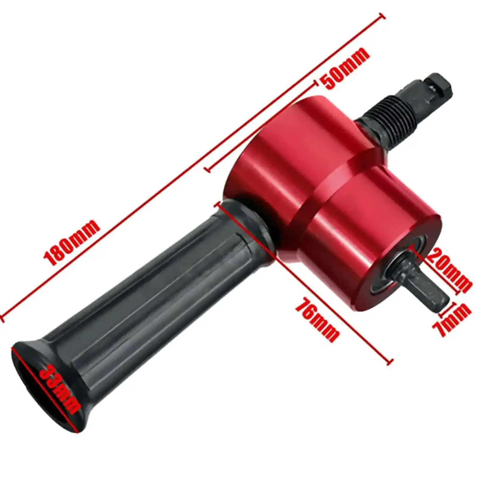 Double Head Sheet Metal Cutter Drill Attachment With 360 Degree Rotating Heavy Duty Nibbler For Straight Line Curve And Circle Cutting Kit Red Works With 8mm Electric Or Pneumatic Drill 1500 To 3000 RPM Minimum Cutting Radius 12mm - Image 8