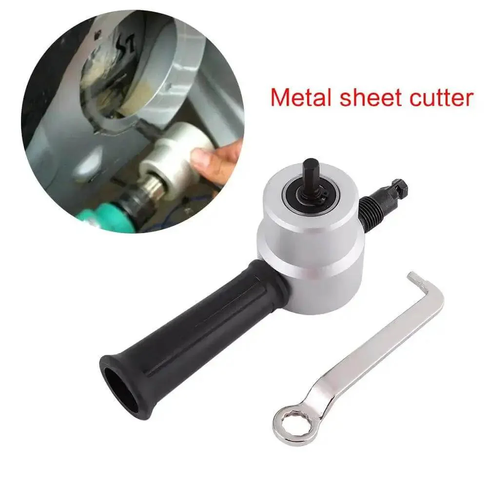 Double Head Sheet Metal Cutter Nibbler For Steel Copper Aluminum Stainless With Continuous Cut Opposite Side Works When One Blade Dulls Drill Compatible 8mm Shank 1500 To 3000 RPM Electric Or Pneumatic Cutting Tool Kit - Image 9