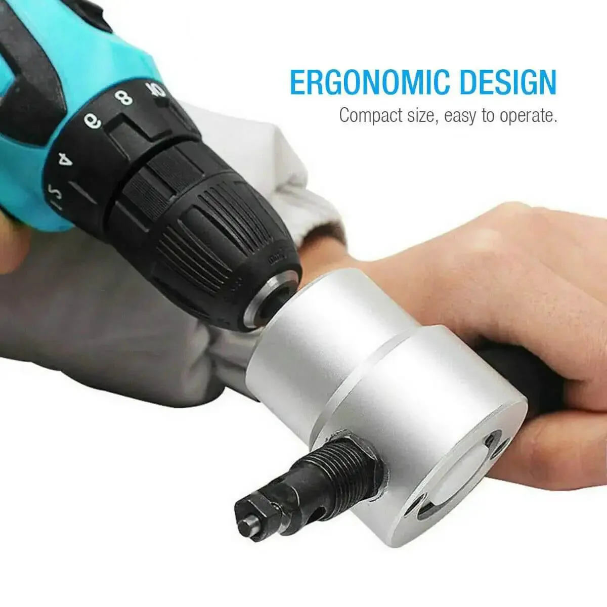 Double Head Sheet Metal Nibbler Cutter Drill Attachment For Straight And Curved Cuts 360 Degree Adjustable Heavy Duty Pro Grade Cutting Tool With Ergonomic Handle Compact And Easy To Use Burr Free Edges For Quick Repair Work - Image 9