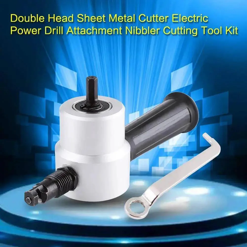 Double Head Sheet Metal Nibbler Cutter Electric Power Metal Nibbler Drill Attachment For Straight Curve And Circle Cutting On Steel Copper Aluminum And Stainless Steel Sheets - Image 9