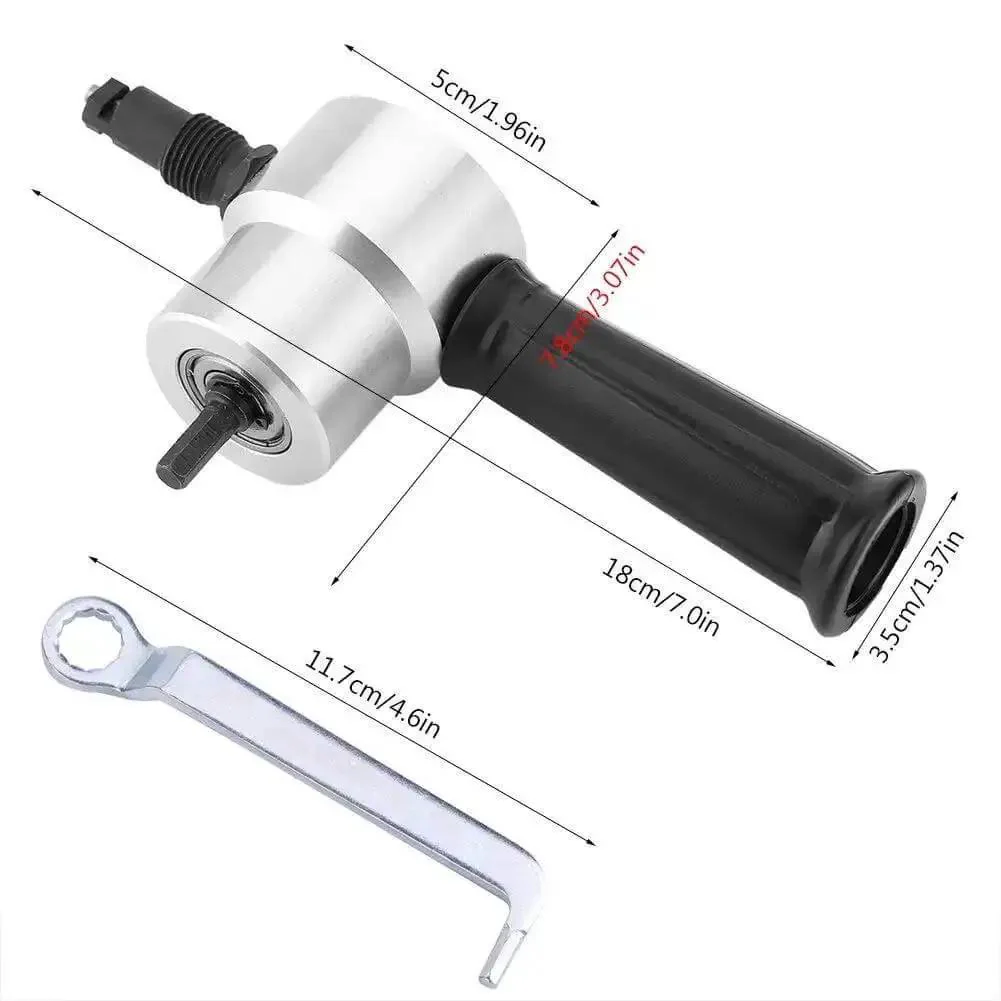 Double Head Sheet Metal Nibbler Cutter For Drill Attachment, Electric Metal Shears That Cut Stainless Steel, Iron, Aluminum And Copper, Adjustable Cutting Heads, Handy DIY Power Tool Accessory - Image 7