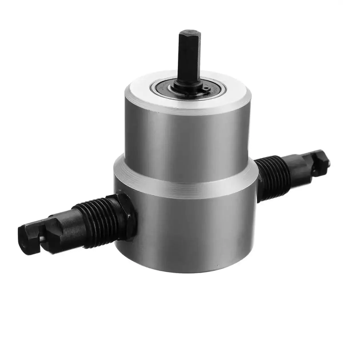 Double Head Sheet Metal Nibbler Cutter Holder Tool Power Drill Attachment For Easy Cutting In Any Direction Fits Electric Or Pneumatic Drills Dual Cutting Heads Durable Steel Construction 24mm Minimum Cut Diameter - Image 4