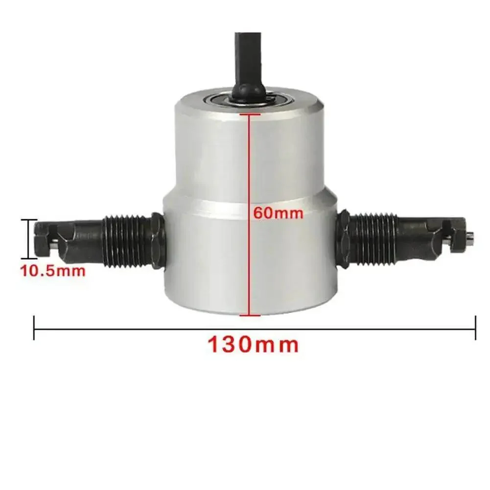 Double Head Sheet Metal Nibbler Saw Cutter For Electric Drill Attachment With Wrench And Extra Nibbler Parts For Steel Aluminum Iron Plastics Or More, 360 Degree Adjustable Head, Ergonomic Grip, Lightweight And Handy For DIYers - Image 5