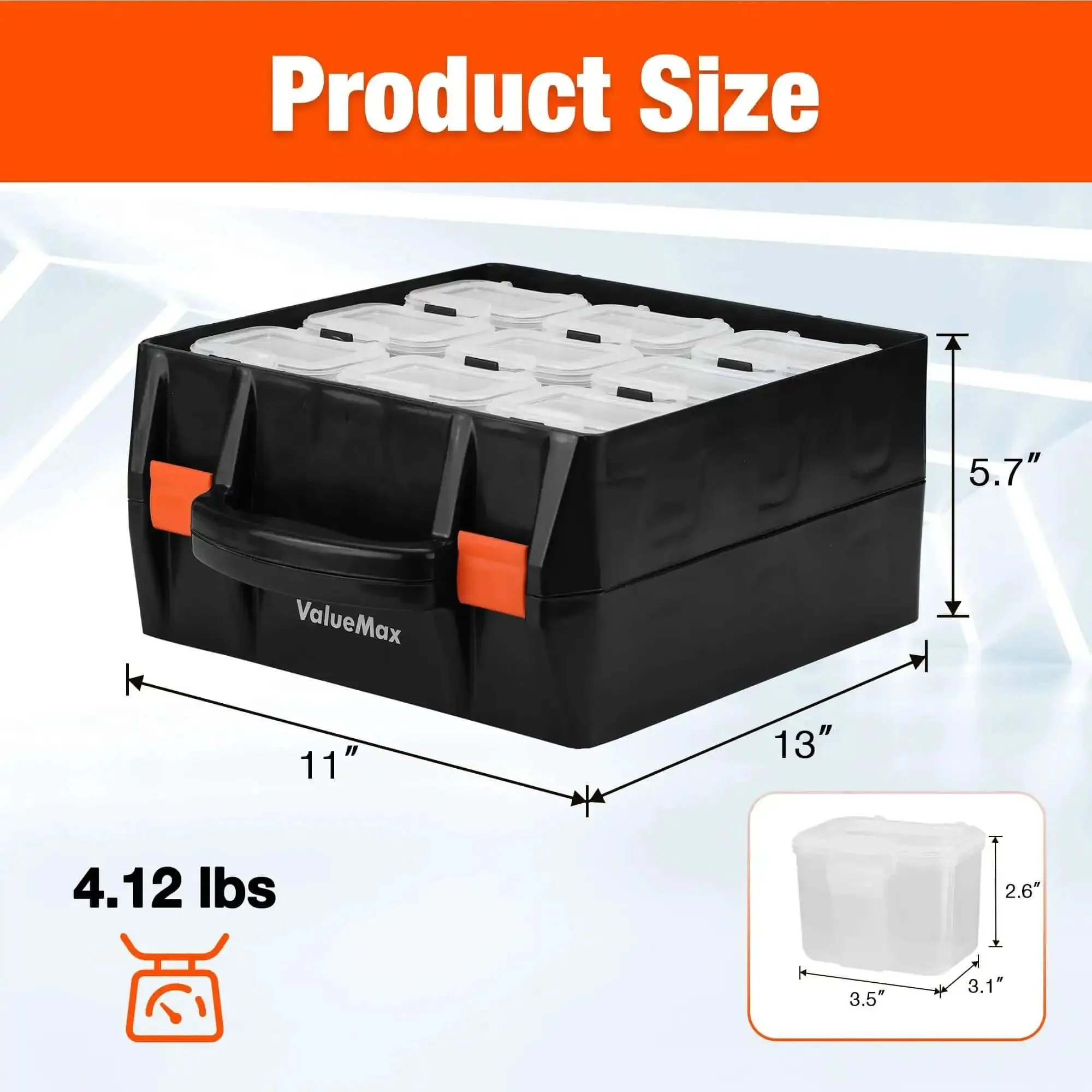 Double-Sided Parts Organizer Box With Eighteen Removable Bins Portable Screw And Hardware Storage Case For Nuts Bolts Nails Washers Small Parts And DIY Pro Projects - Image 3