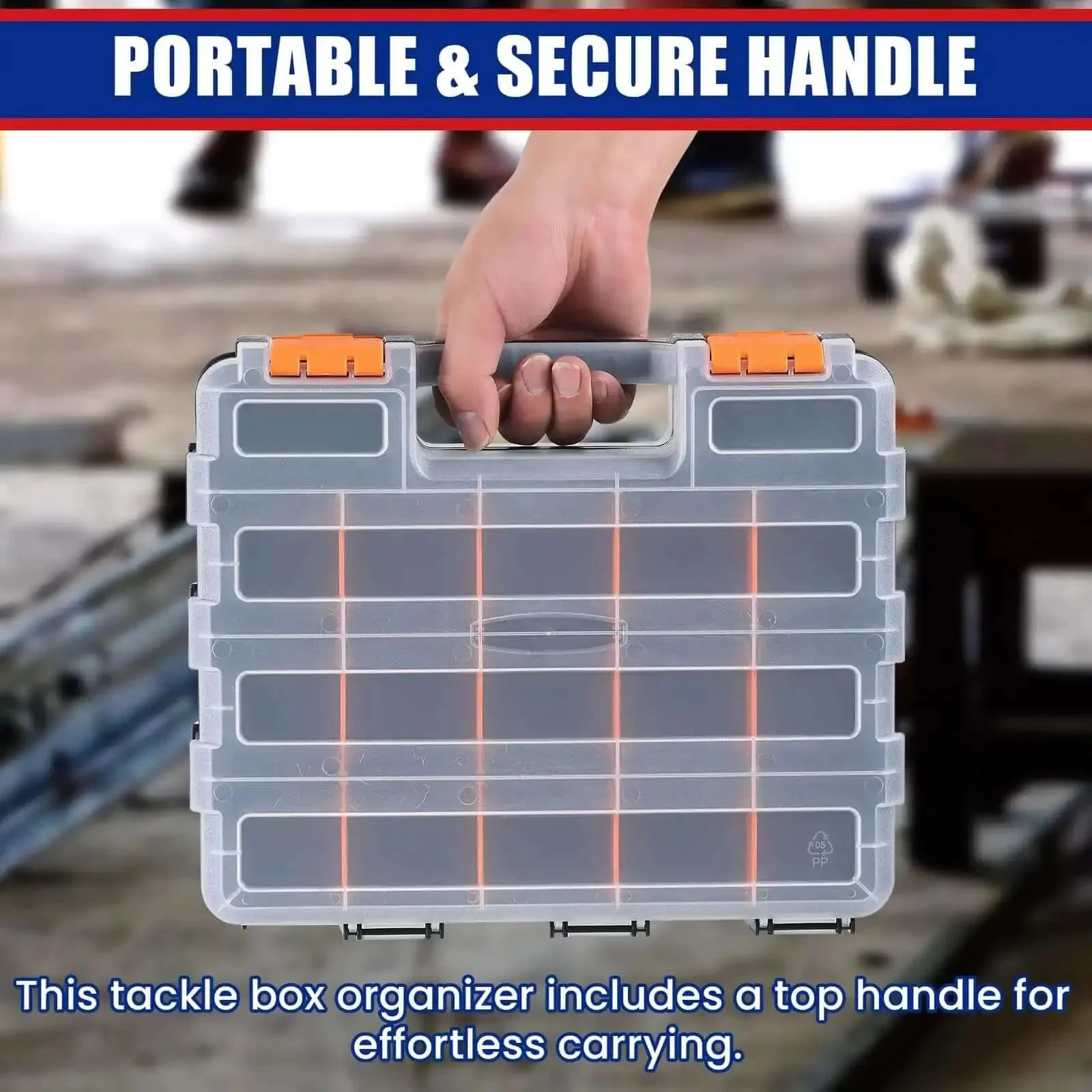 Double Sided Small Parts Organizer Box With 34 Compartments And Removable Dividers For Screws Nuts Bolts Nails Hardware Tools Crafts Tackle 1 Pack Pro Grade Heavy Duty - Image 3