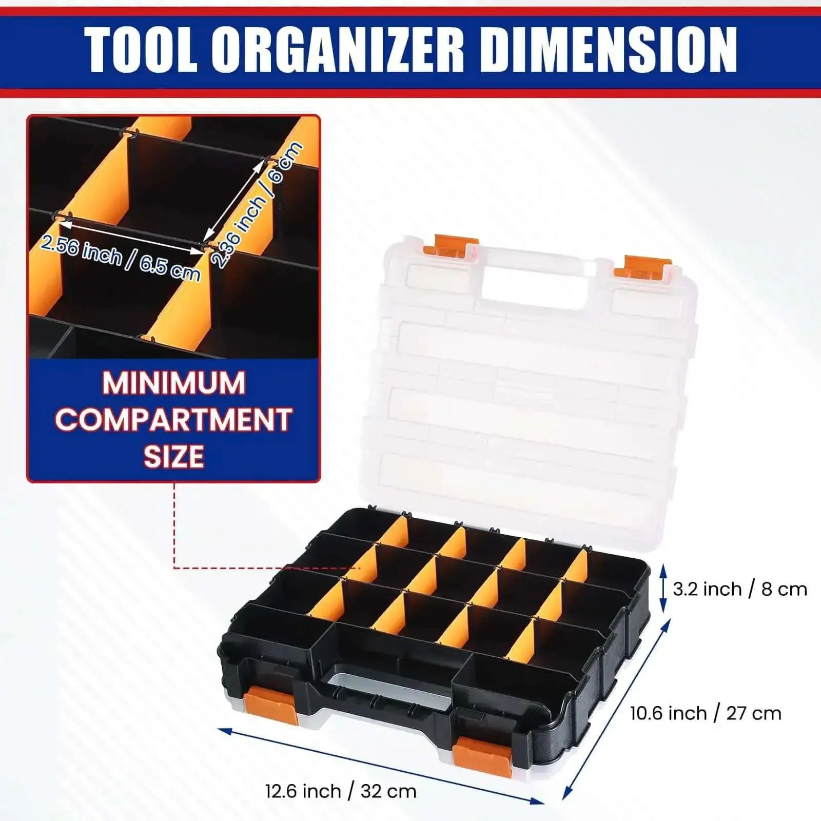 Double Sided Small Parts Organizer Box With 34 Compartments And Removable Dividers For Screws Nuts Bolts Nails Hardware Tools Crafts Tackle 1 Pack Pro Grade Heavy Duty - Image 6