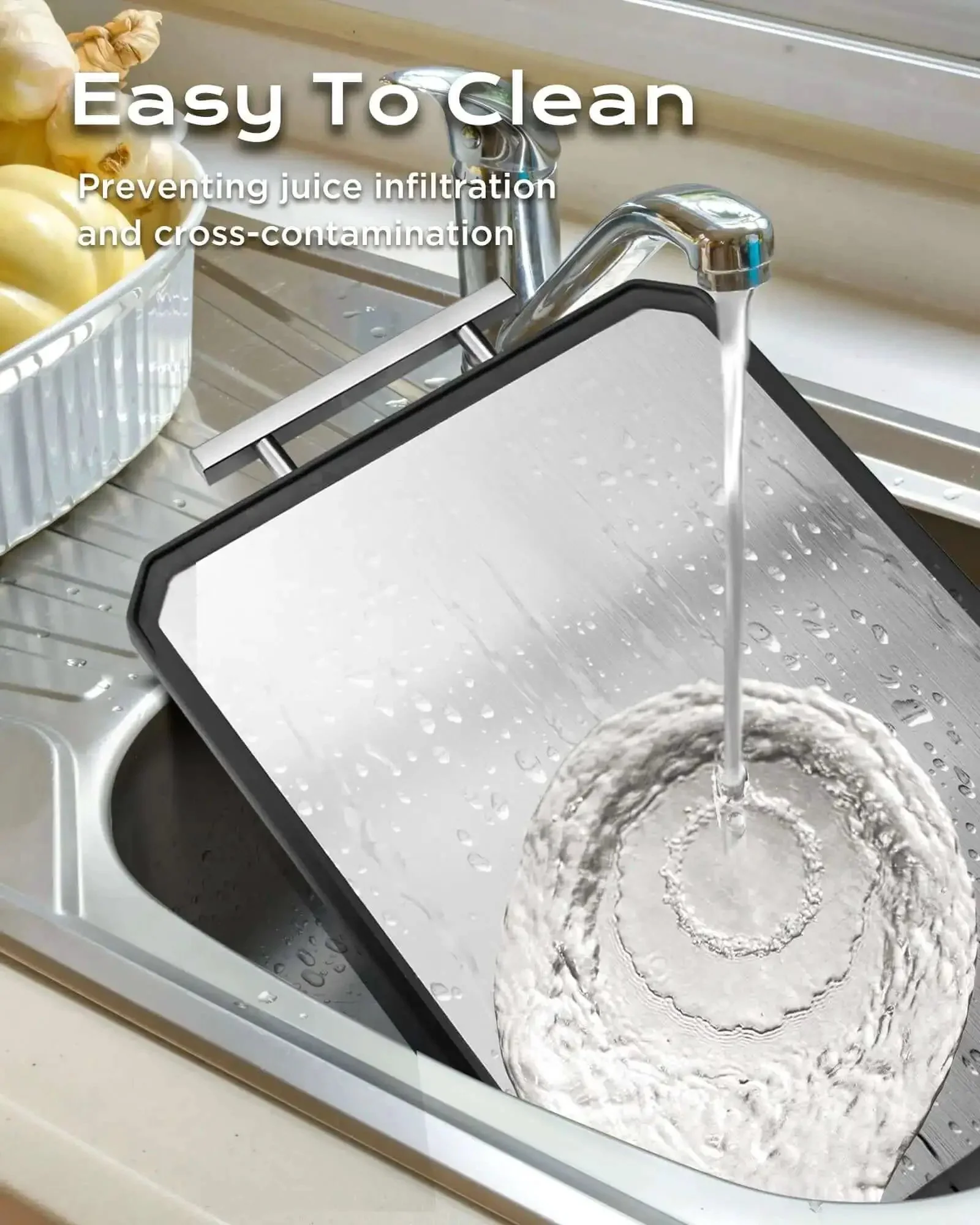 Double Sided Stainless Steel Meat Cutting Board And Wheat Straw Veggie Board Large 16 By 11 Inch Kitchen Workhorse For Chopping Sessions Non Toxic And Dishwasher Safe Easy To Clean Heavy Duty Kitchen Must Have - Image 3