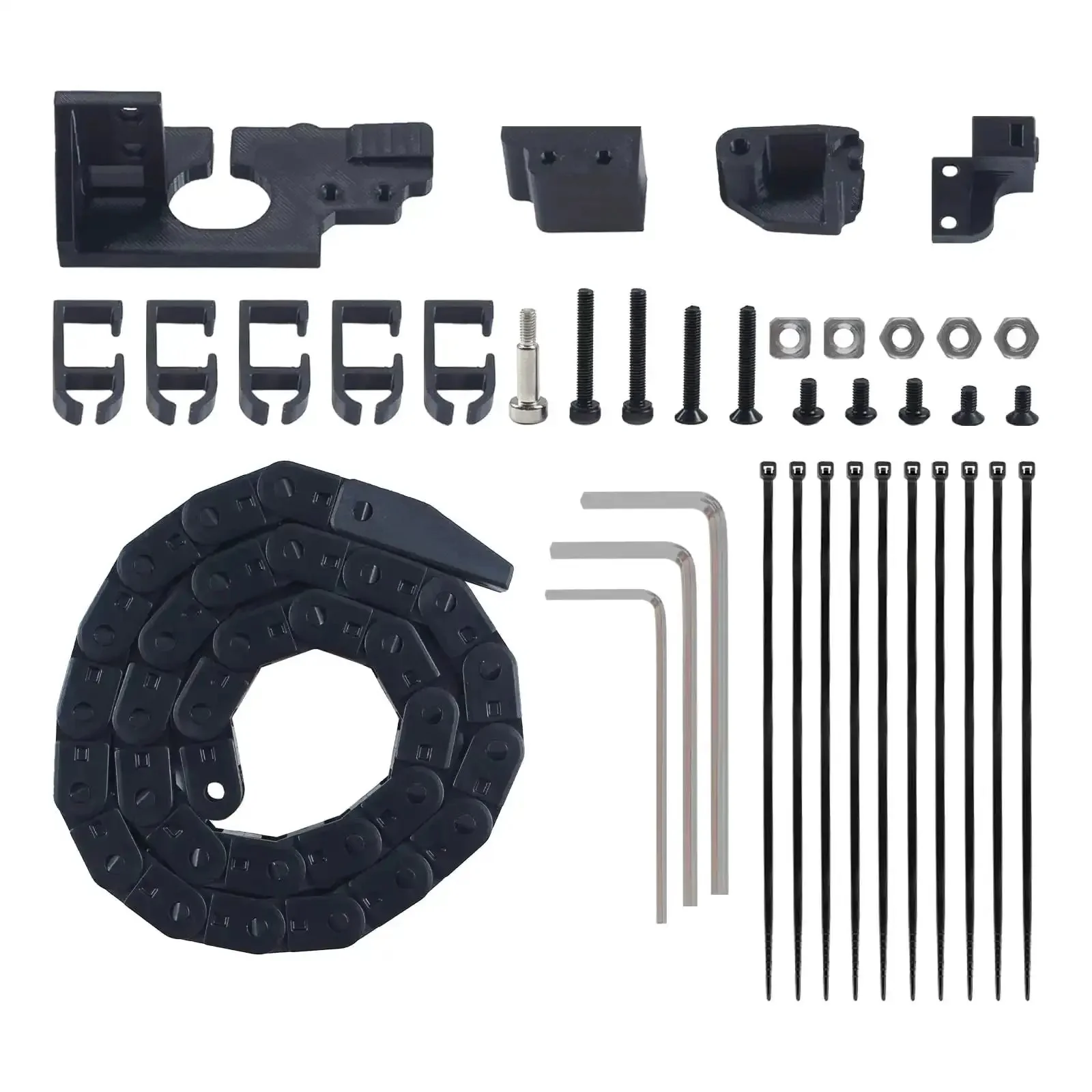 Drag Chain Replacement For Adventuer 5M Pro 3D Printer Open Type Plastic Cable Carrier Flexible Nested Wire Track Black Durable Cable Management Kit For Cables And PTFE Tubing