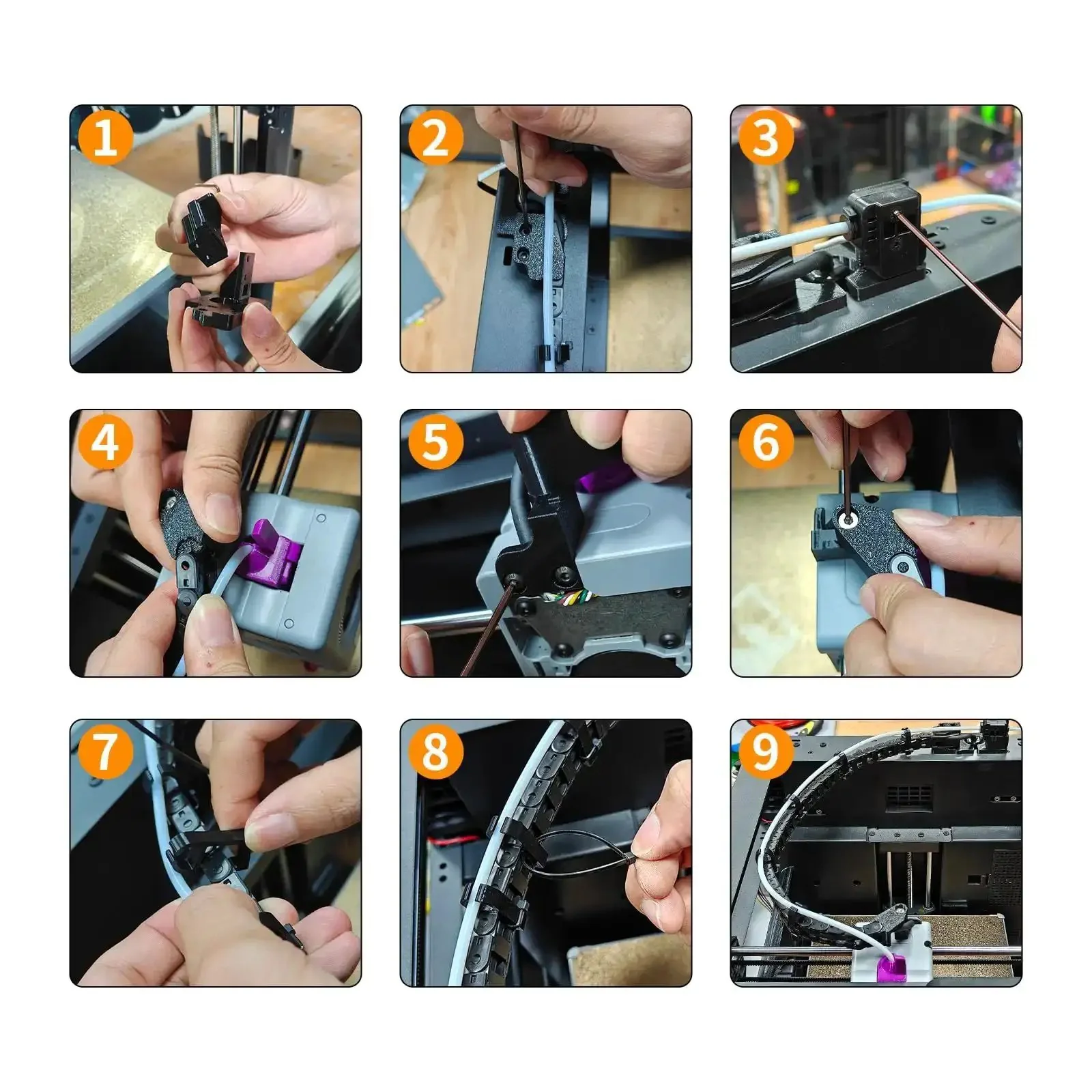 Drag Chain Replacement For Adventuer 5M Pro 3D Printer Open Type Plastic Cable Carrier Flexible Nested Wire Track Black Durable Cable Management Kit For Cables And PTFE Tubing - Image 6