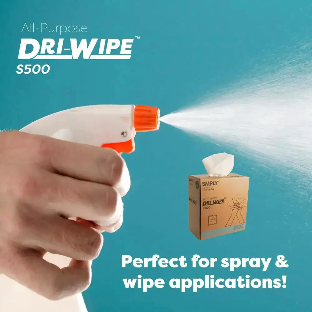 Dri-Wipe S500 All-Purpose Disposable Wipes, 176 Per Box, 10 Boxes, Center-Pull 8 By 12 Inch Sheets, Go-To Alternative To Paper Towels And Shop Towels, Great For Janitorial And Industrial Cleaning, Spray And Wipe Ready - Image 3