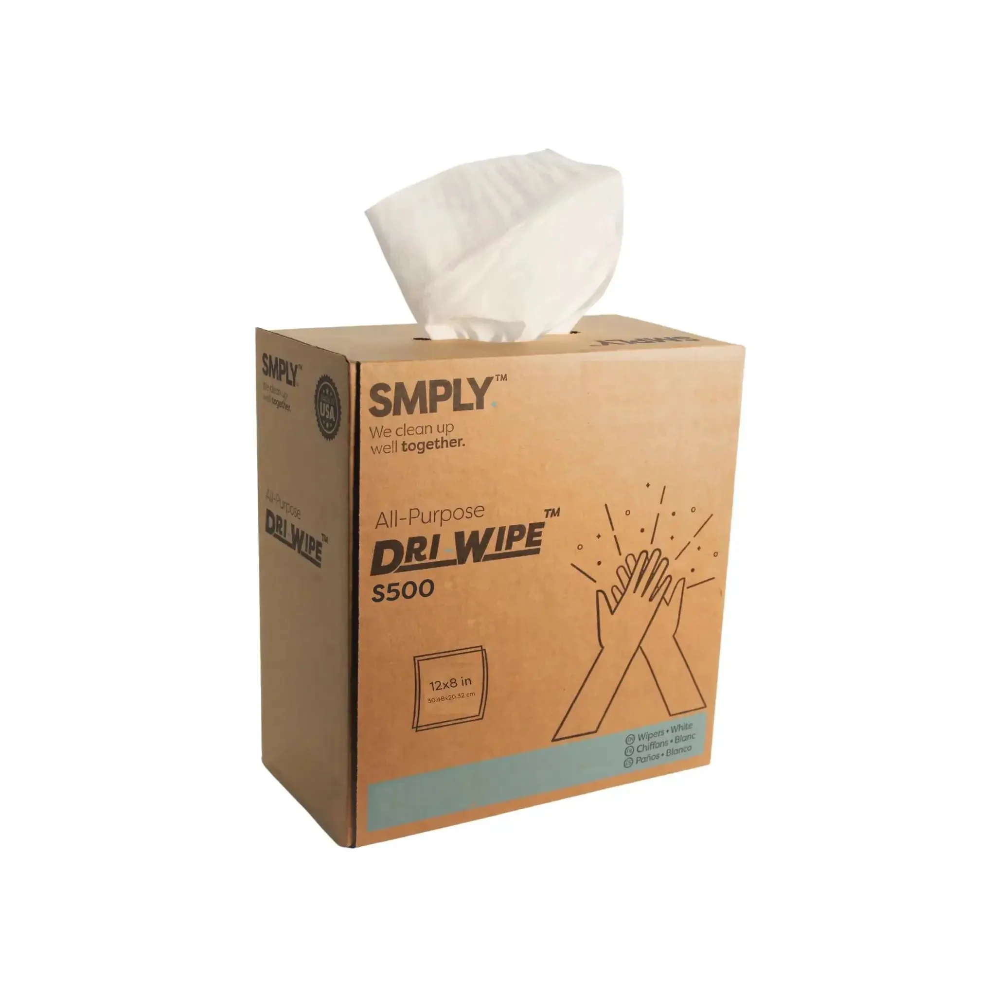 Dri-Wipe S500 All-Purpose Disposable Wipes, 176 Per Box, 10 Boxes, Center-Pull 8 By 12 Inch Sheets, Go-To Alternative To Paper Towels And Shop Towels, Great For Janitorial And Industrial Cleaning, Spray And Wipe Ready - Image 7