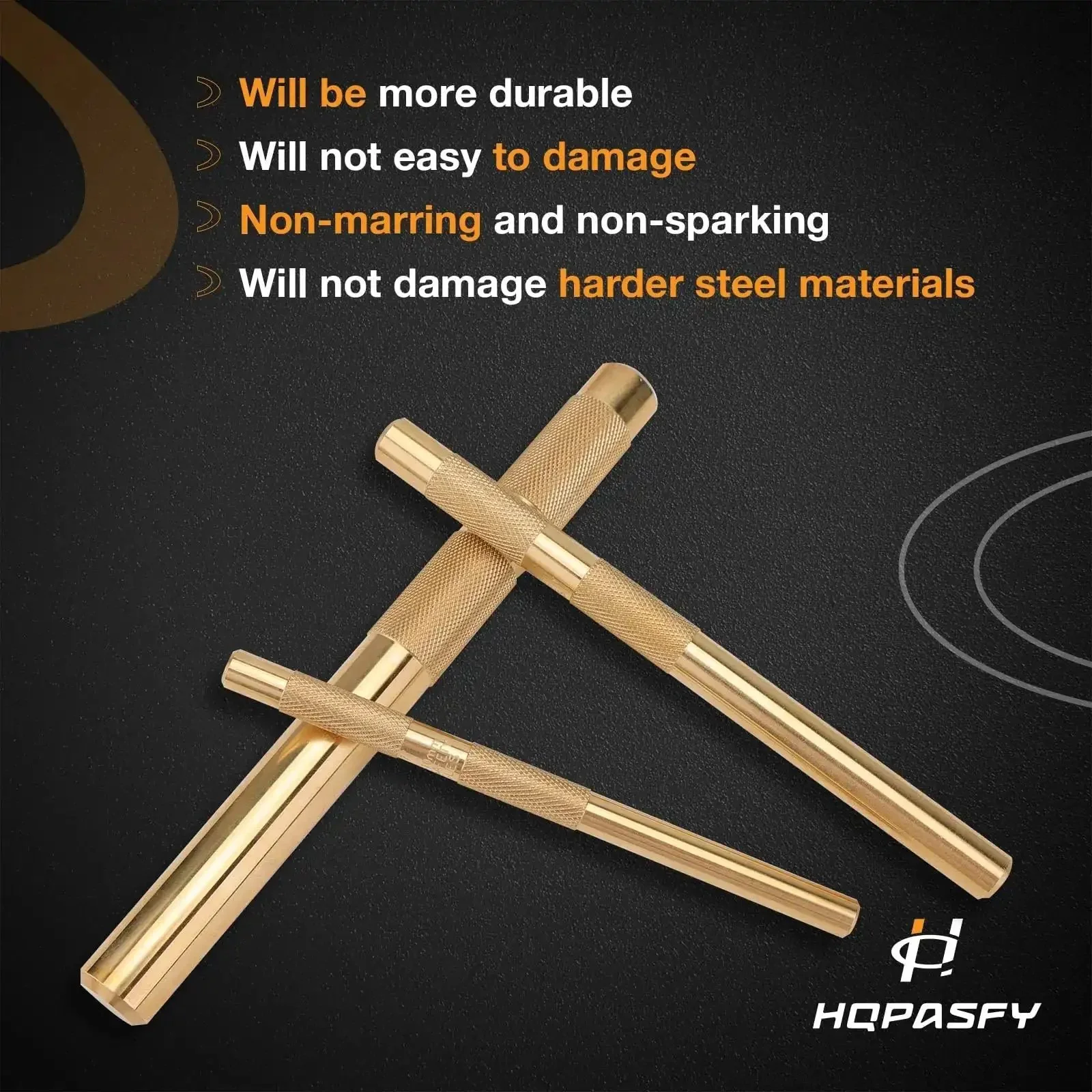 Drift Punch Set 3-Piece for Pin Removal and Alignment Includes Three Quarter Inch 19mm by Eight Inch, One Half Inch 13mm by Seven Inch, and Three Eighths Inch 10mm by Six Inch Brass Punches Non Marring Auto and Motorcycle Repair Tools - Image 2