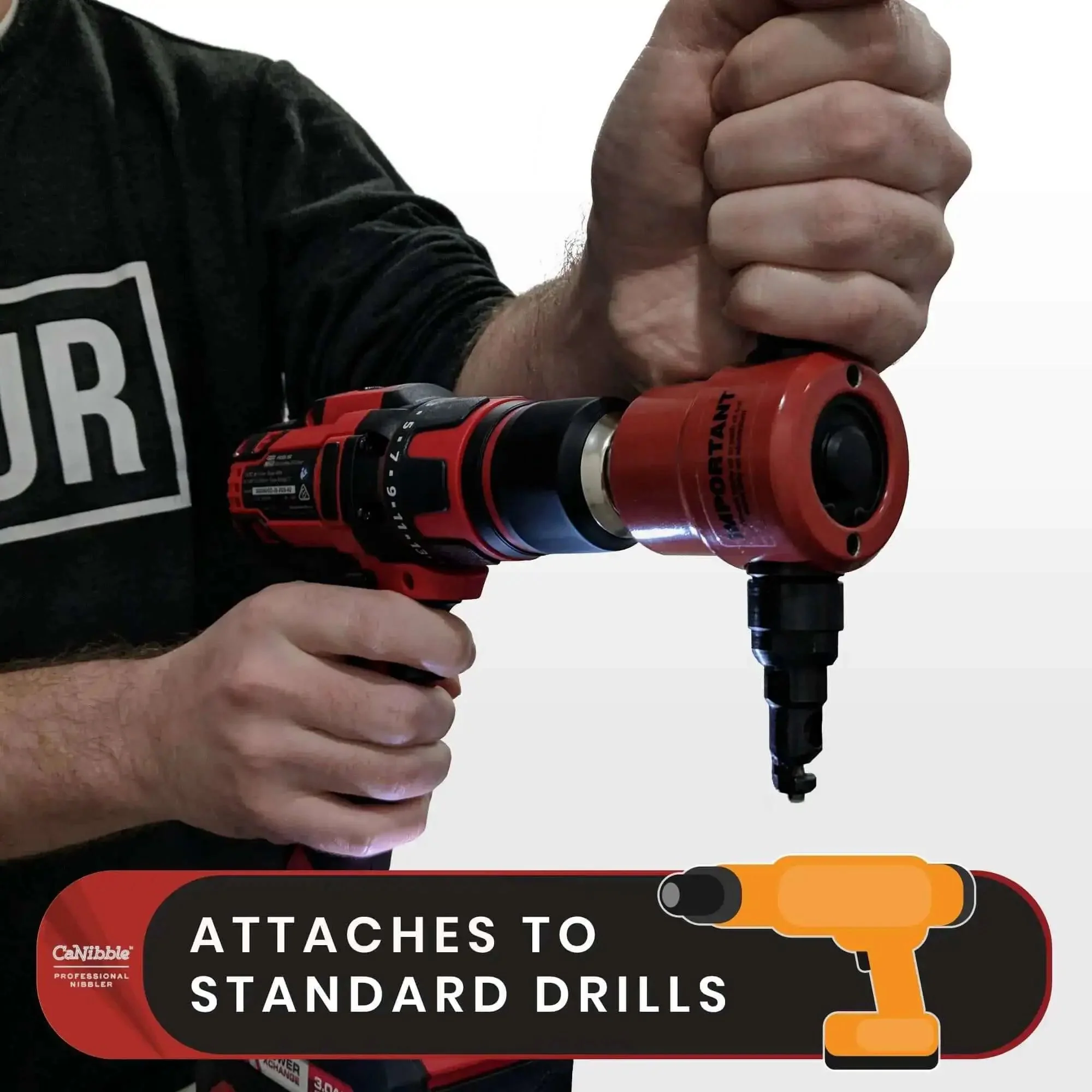 Drill Attachment Nibbler For Flat And Corrugated Sheet Metal Up To 14 Gauge Safe Burr-Free Cut Versatile 360 Degree Directional Cutting Works With Any Drill 1500-3000 RPM And 9mm Chuck Turns Your Drill Into A Badass Sheet Metal Cutter - Image 7