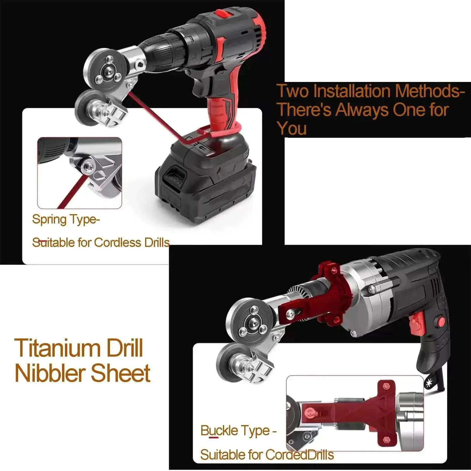 Drill Nibbler Sheet Metal Cutter Attachment For Electric Drills With Adapter Lets You Cut Aluminum Steel Copper Iron Up To 0.8mm Thick Fast And Clean In One Pass Like A Pro - Image 5