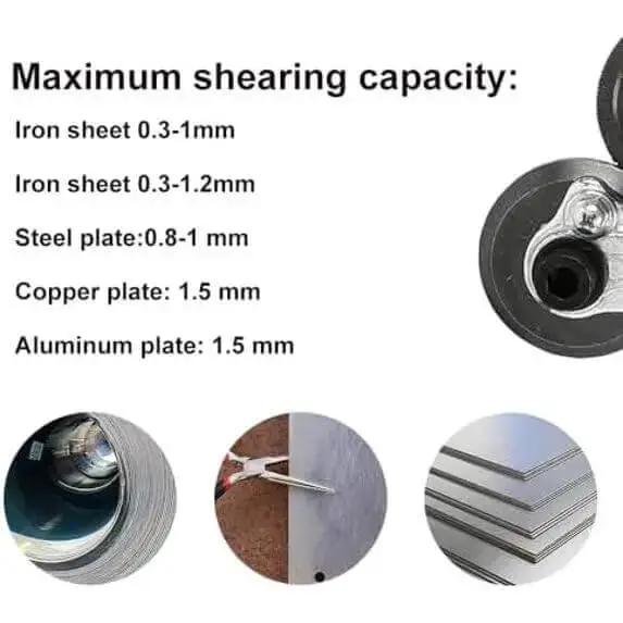 Drill Nibbler Sheet Metal Cutter Attachment For Fast Burr Free Cuts Turns Your Drill Into A Pro Grade Metal Cutter 3 To 5 Times Faster Than Traditional Tools Works On Iron Steel Aluminum Copper White Sheet For DIY Repairs - Image 2