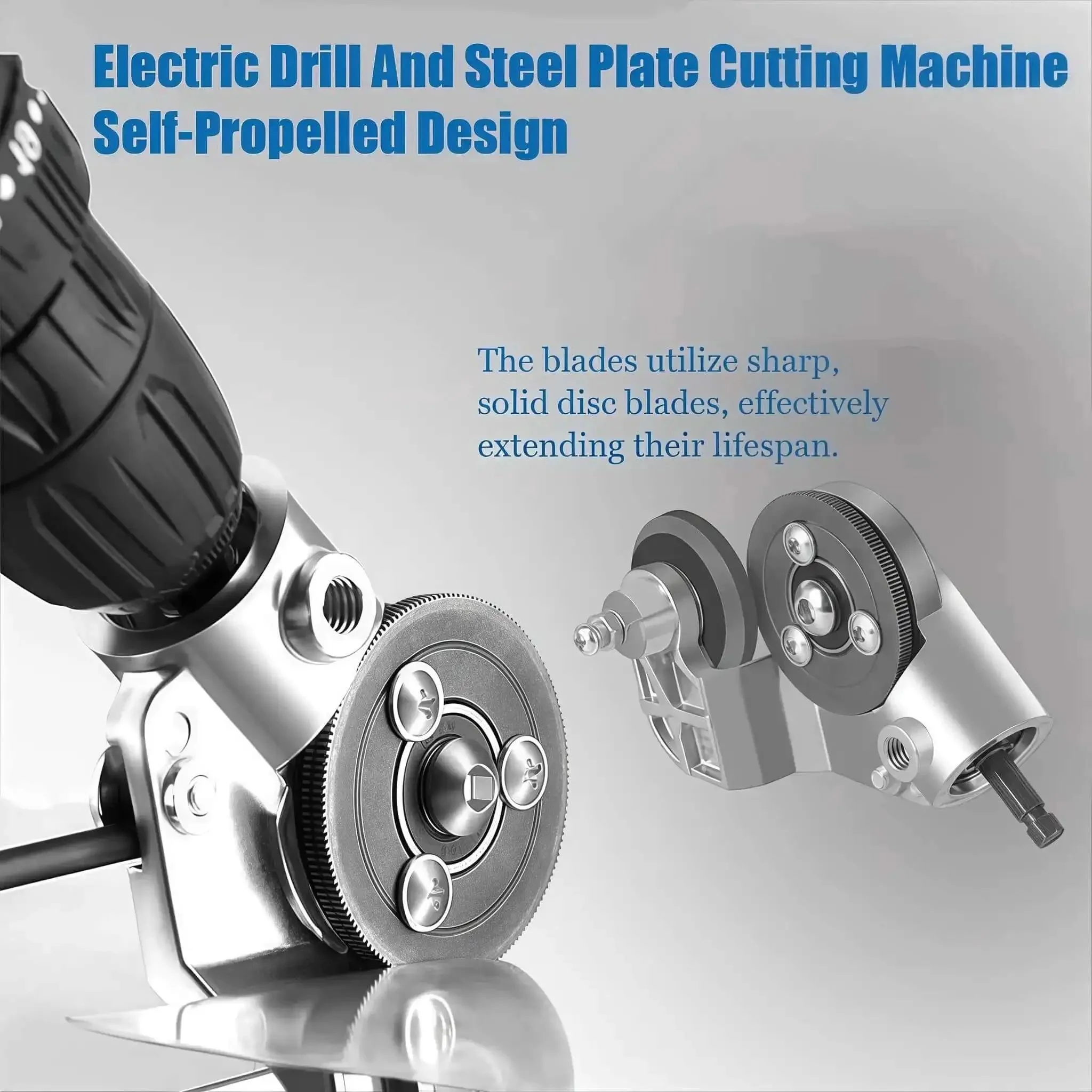 Drill Nibbler Sheet Metal Cutting Tool Attachment With Adapter For Cutting Iron, Steel, Copper, Aluminum And White Sheet Metal Turn Your Drill Into A Pro Level Metal Cutter For Burr Free, Smooth Cuts - Image 2