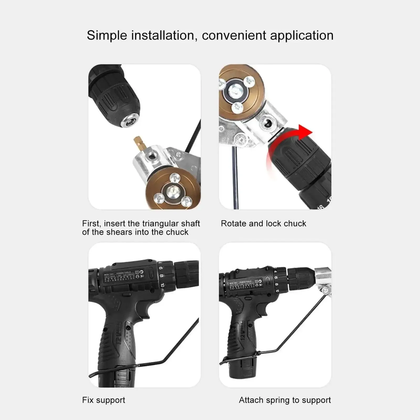 Drill Plate Cutter Attachment For Metal Shears With Beefed Up Pro Grade Wear Blade Incisive And Efficient Cutting Upgrade For Corded And Cordless Drills Impact Ready Easy Install Video Tutorials Safer Faster Metal Plate Projects - Image 7