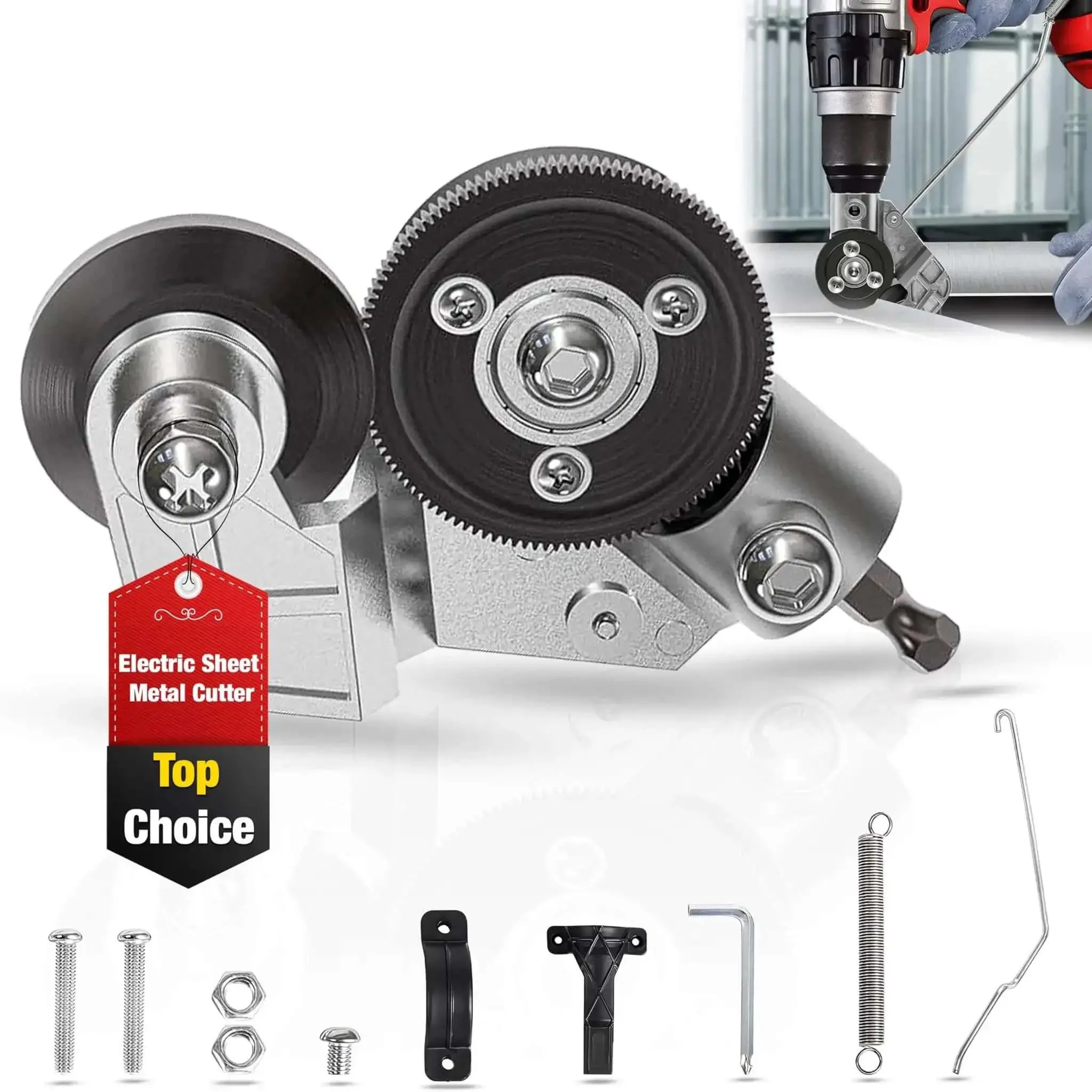 Drill Powered Sheet Metal Nibbler Attachment For Steel, Aluminum, Copper And Iron, Turns Your Drill Into A Beast Of A Cutting Machine With Clean Smooth Cuts, Easy Control, Sparks Free DIY Tool For Metalwork