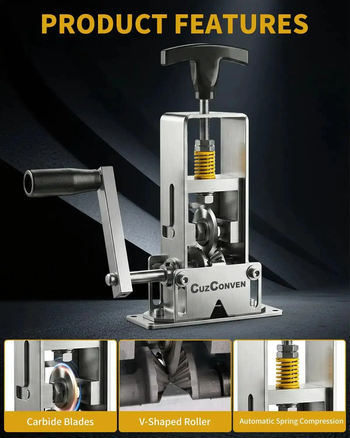 Drill Powered Wire Stripper Machine For 0.03 To 1 Inch Wires Portable Steel Frame Stripping Tool For Scrap Copper Cable Recycling Adjustable Carbide Blades Hand Crank Optional Heavy Duty And Easy To Use - Image 6