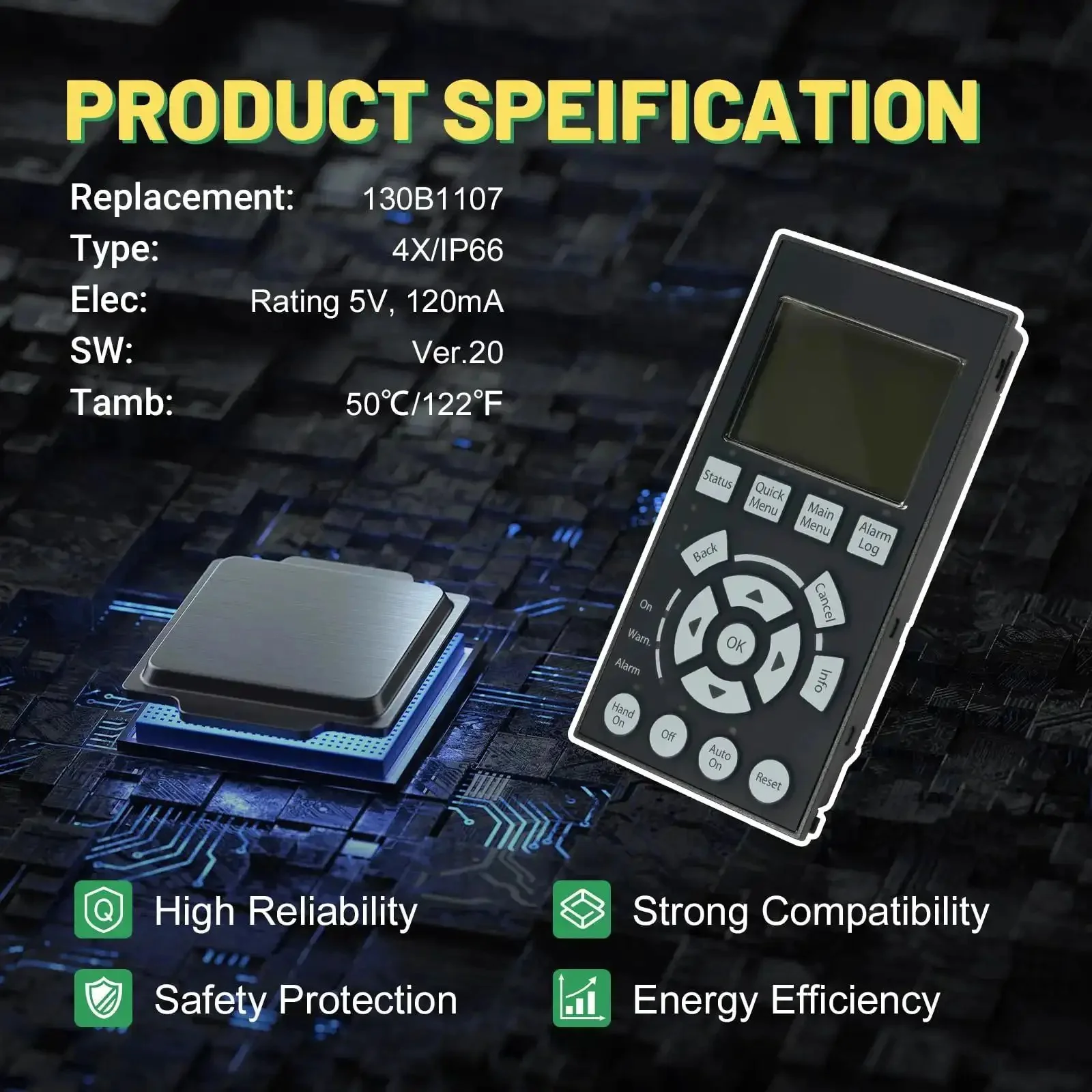 Drive Graphical Local Control Panel With Digital Display Works With Danfoss VLT FC302 FC301 Inverter LCD Operation Panel LCP102 Display Panel And Compatible Variable Frequency Drives - Image 5