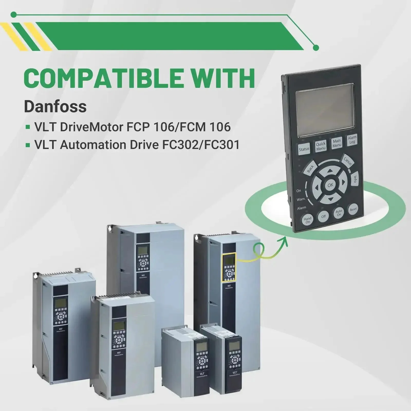 Drive Graphical Local Control Panel With Digital Display Works With Danfoss VLT FC302 FC301 Inverter LCD Operation Panel LCP102 Display Panel And Compatible Variable Frequency Drives - Image 6
